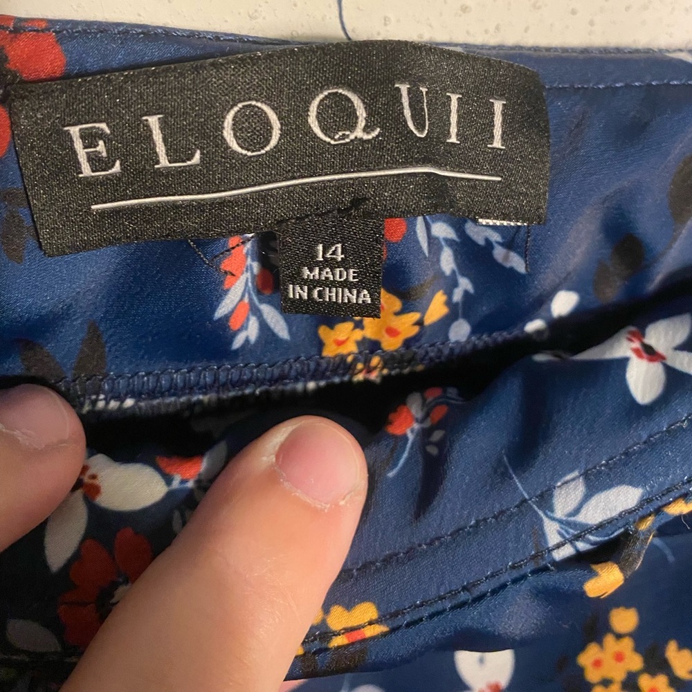 ELOQUII Plus Size 14 Floral Midi Skirt - Picture 5 of 6